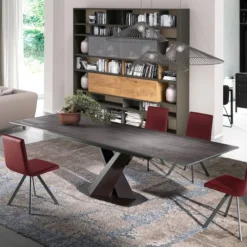 Ramiro Tarazona Victory Table design en céramique avec allonges pied central en V> Table De Salle à Manger