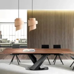 Ramiro Tarazona Victory Table en bois extensible design avec pied central> Table De Salle à Manger