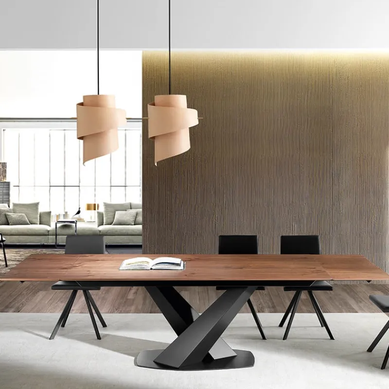 Ramiro Tarazona Victory Table en bois extensible design avec pied central> Table De Salle à Manger