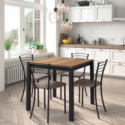 Perfecta Vienna Table de cuisine carrée extensible pieds en métal> Table De Cuisine|Table Pour Petit Espace