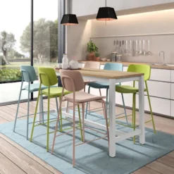 Perfecta Vienna Table haute de cuisine hauteur 90 cm en stratifié et métal> Table De Cuisine|Table Pour Petit Espace