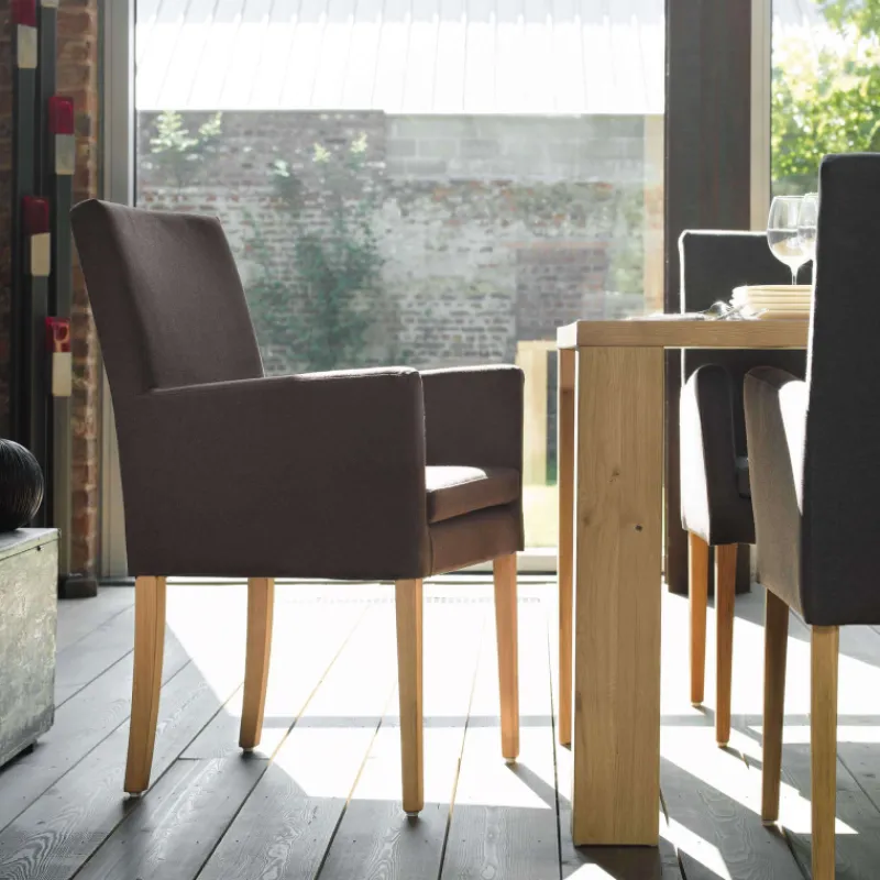 Mobitec Vigo ® Fauteuil de salon en bois et tissu> Chaise De Salle à Manger|Chaise Salon