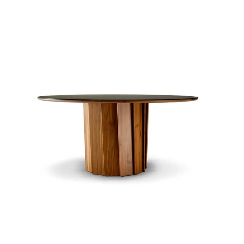 Dasras Volute Table ronde en bois et céramique design> Table De Salle à Manger