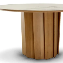 Dasras Volute Table ronde en bois et céramique design><noscript><img width=