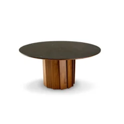 Dasras Volute Table ronde en bois et céramique design><noscript><img width=