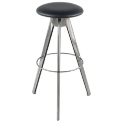 Carrier Vérone ® Tabouret de bar pivotant sans dossier en synthétique et métal><noscript><img width=
