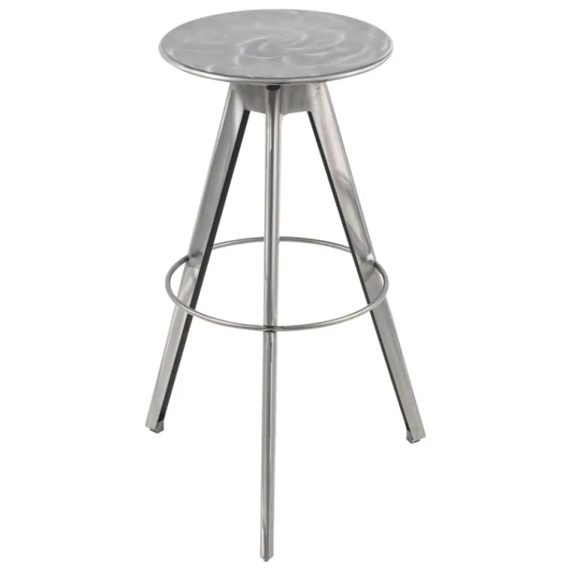 Carrier Vérone ® Tabouret de bar industriel pivotant sans dossier en métal brossé> Tabouret De Bar (assise +/- 80 Cm)