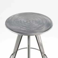 Carrier Vérone ® Tabouret de bar industriel pivotant sans dossier en métal brossé><noscript><img width=