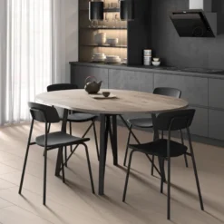 Perfecta Wacko 2.0 Table ronde moderne extensible à pieds métalliques> Table De Salle à Manger
