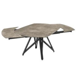 Akante WarholTable moderne en céramique extensible avec pied central design en métal noir> Table De Salle à Manger