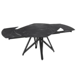 Akante WarholTable moderne en céramique extensible avec pied central design en métal noir><noscript><img width=