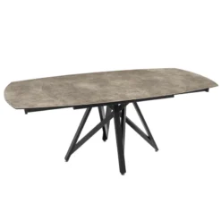 Akante WarholTable moderne en céramique extensible avec pied central design en métal noir><noscript><img width=