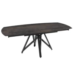 Akante WarholTable moderne en céramique extensible avec pied central design en métal noir><noscript><img width=
