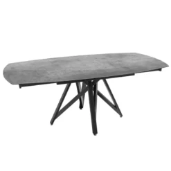 Akante WarholTable moderne en céramique extensible avec pied central design en métal noir><noscript><img width=