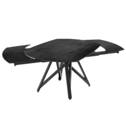 Akante WarholTable moderne en céramique extensible avec pied central design en métal noir><noscript><img width=