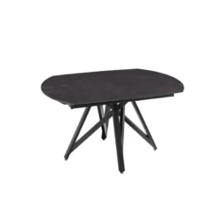 Akante WarholTable moderne en céramique extensible avec pied central design en métal noir><noscript><img width=