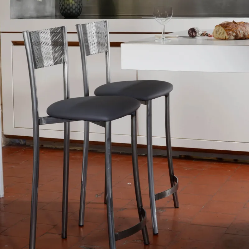 Carrier Wasabi ® Tabouret haut en simili et structure en métal fabrication française> Tabouret Snack (assise +/- 65 Cm)|Tabouret De Bar (assise +/- 80 Cm)