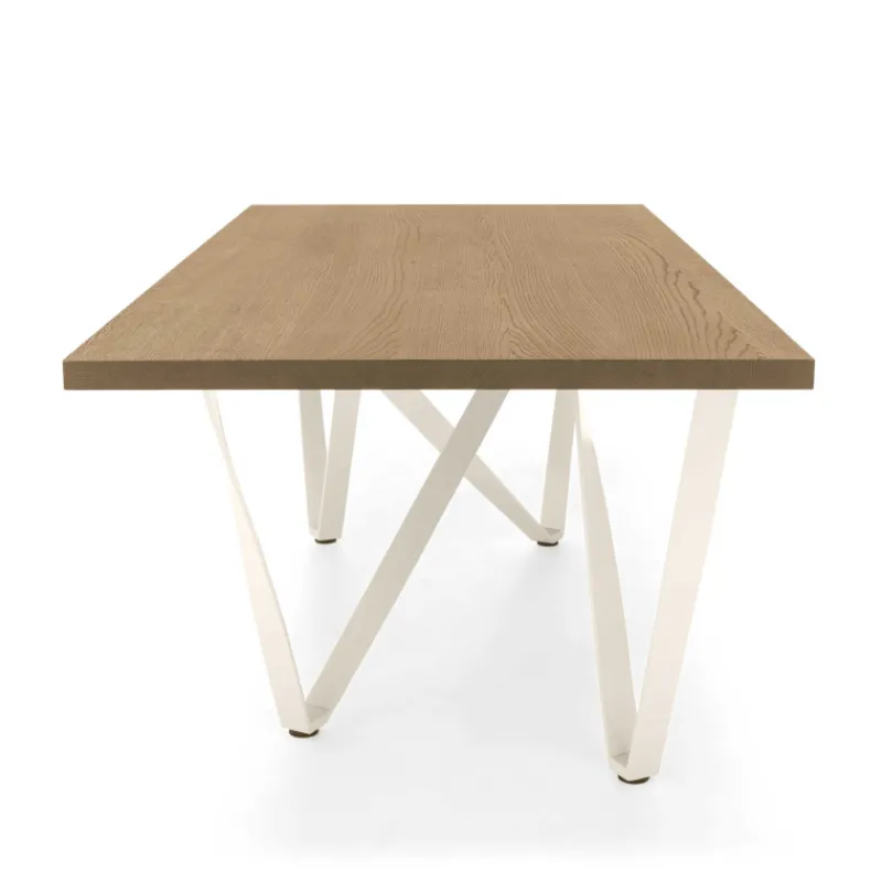 Tomasella Wave Table design rectangulaire avec pied en métal> Table De Salle à Manger