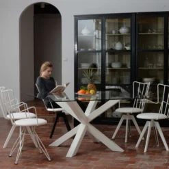 Carrier Well ® Chaise pivotante design en synthétique et métal><noscript><img width=