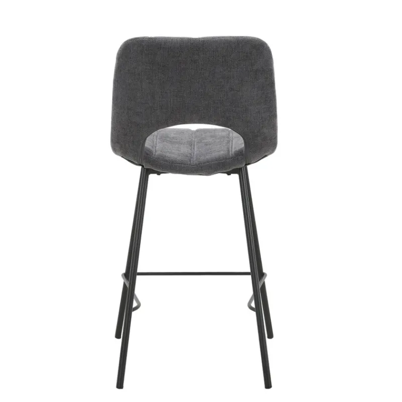 WilliamTabouret cosy en tissu avec pieds en métal noir> Tabouret Snack (assise +/- 65 Cm)|Tabouret De Bar (assise +/- 80 Cm)