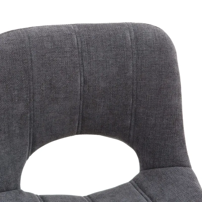WilliamTabouret cosy en tissu avec pieds en métal noir> Tabouret Snack (assise +/- 65 Cm)|Tabouret De Bar (assise +/- 80 Cm)