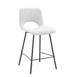WilliamTabouret cosy en tissu avec pieds en métal noir><noscript><img width=