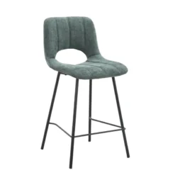 WilliamTabouret cosy en tissu avec pieds en métal noir><noscript><img width=