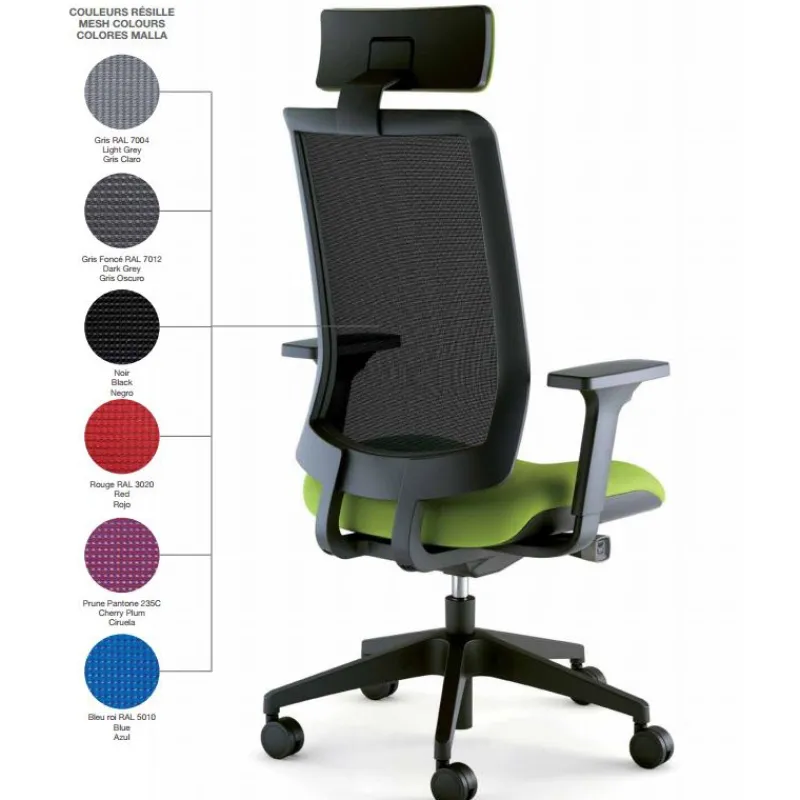 Sokoa Wi Max Fauteuil de bureau avec dossier en résille à roulettes> Chaise De Bureau|Fauteuil De Bureau