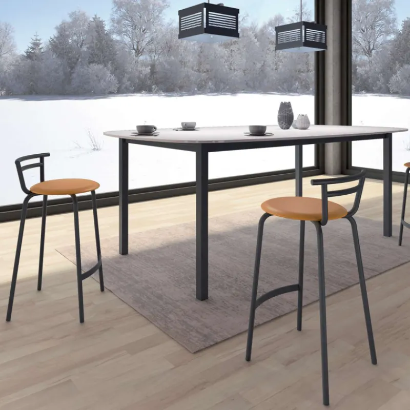Carrier Xélus ® Tabouret snack fabriqué en France assise ronde rembourrée et structure métal> Tabouret Snack (assise +/- 65 Cm)|Tabouret De Bar (assise +/- 80 Cm)