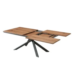 Ozzio 4x4 Table design extensible rectangulaire en bois et métal><noscript><img width=
