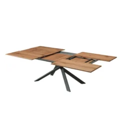 Ozzio 4x4 Table design extensible rectangulaire en bois et métal><noscript><img width=