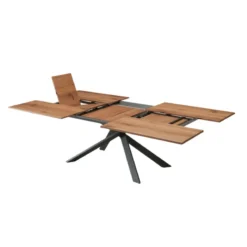 Ozzio 4x4 Table design extensible rectangulaire en bois et métal><noscript><img width=