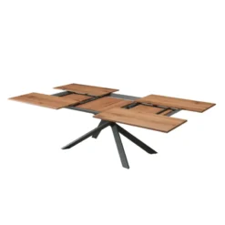 Ozzio 4x4 Table design extensible rectangulaire en bois et métal><noscript><img width=
