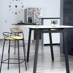 Carrier Yaël ® Tabouret haut français rembourré en métal et simili> Tabouret Hauteur Sur-mesure|Tabouret Snack (assise +/- 65 Cm)