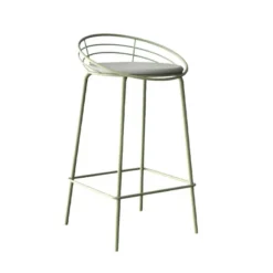 Carrier Yaël ® Tabouret haut français rembourré en métal et simili> Tabouret Hauteur Sur-mesure|Tabouret Snack (assise +/- 65 Cm)