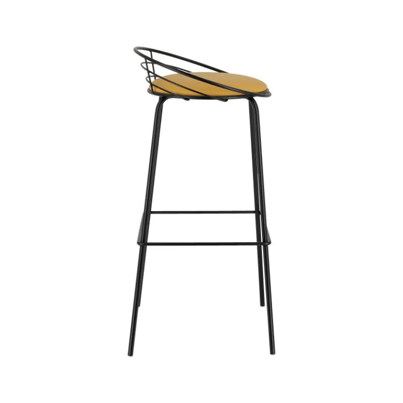 Carrier Yaël ® Tabouret haut français rembourré en métal et simili> Tabouret Hauteur Sur-mesure|Tabouret Snack (assise +/- 65 Cm)