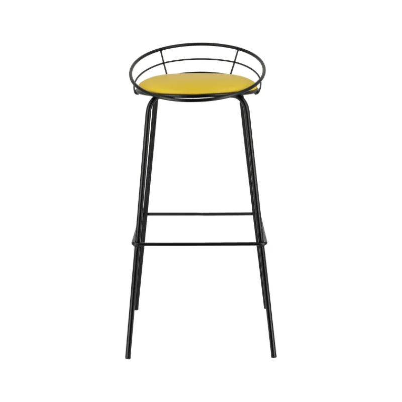 Carrier Yaël ® Tabouret haut français rembourré en métal et simili> Tabouret Hauteur Sur-mesure|Tabouret Snack (assise +/- 65 Cm)