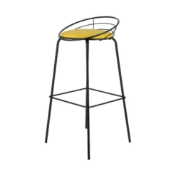 Carrier Yaël ® Tabouret haut français rembourré en métal et simili><noscript><img width=
