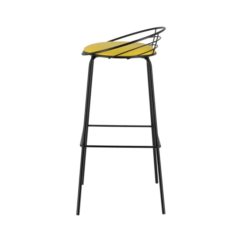 Carrier Yaël ® Tabouret haut français rembourré en métal et simili> Tabouret Hauteur Sur-mesure|Tabouret Snack (assise +/- 65 Cm)