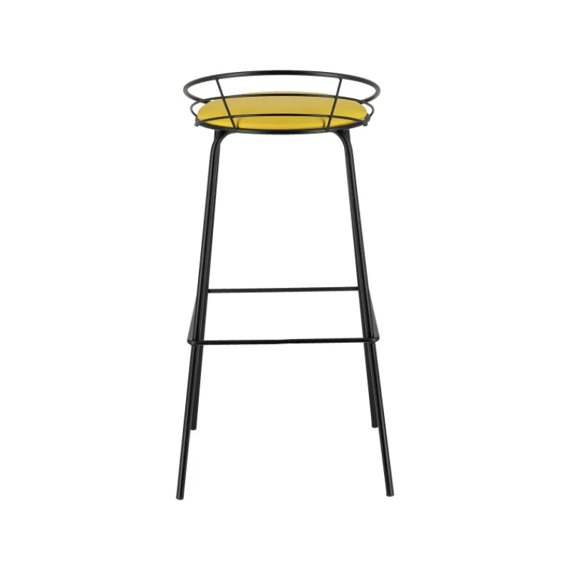 Carrier Yaël ® Tabouret haut français rembourré en métal et simili> Tabouret Hauteur Sur-mesure|Tabouret Snack (assise +/- 65 Cm)
