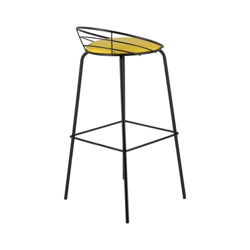 Carrier Yaël ® Tabouret haut français rembourré en métal et simili> Tabouret Hauteur Sur-mesure|Tabouret Snack (assise +/- 65 Cm)