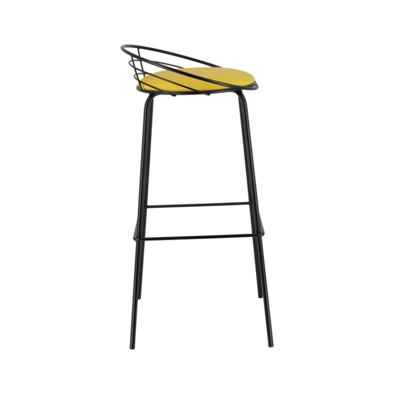 Carrier Yaël ® Tabouret haut français rembourré en métal et simili> Tabouret Hauteur Sur-mesure|Tabouret Snack (assise +/- 65 Cm)