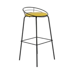 Carrier Yaël ® Tabouret haut français rembourré en métal et simili><noscript><img width=