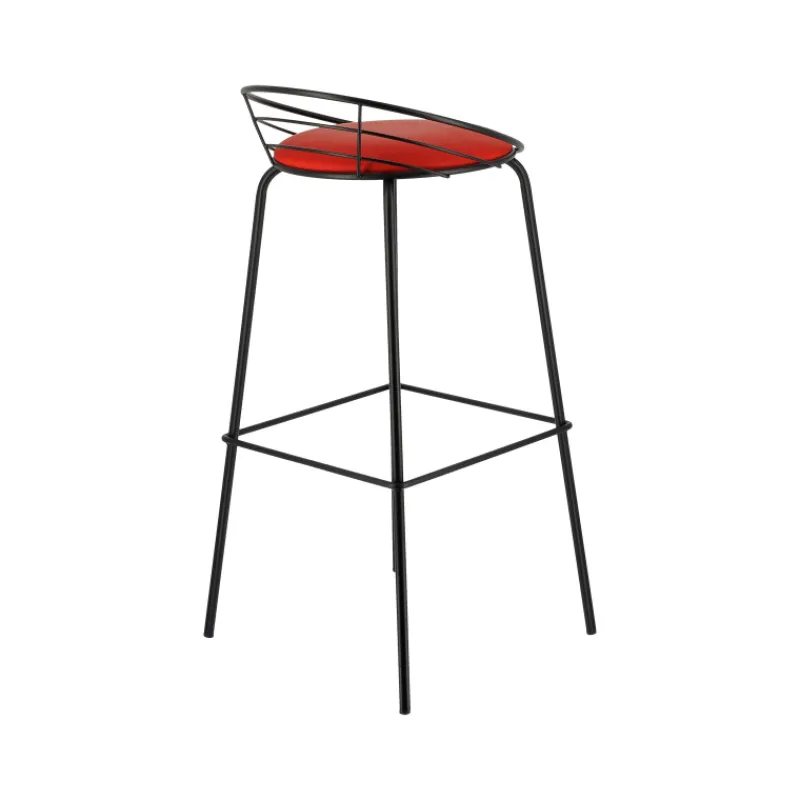 Carrier Yaël ® Tabouret haut français rembourré en métal et simili> Tabouret Hauteur Sur-mesure|Tabouret Snack (assise +/- 65 Cm)