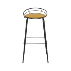 Carrier Yaël ® Tabouret haut français rembourré en métal et simili><noscript><img width=