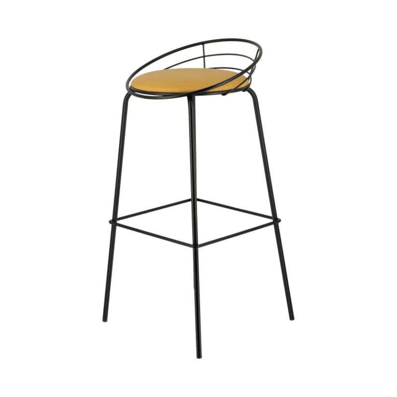 Carrier Yaël ® Tabouret haut français rembourré en métal et simili> Tabouret Hauteur Sur-mesure|Tabouret Snack (assise +/- 65 Cm)