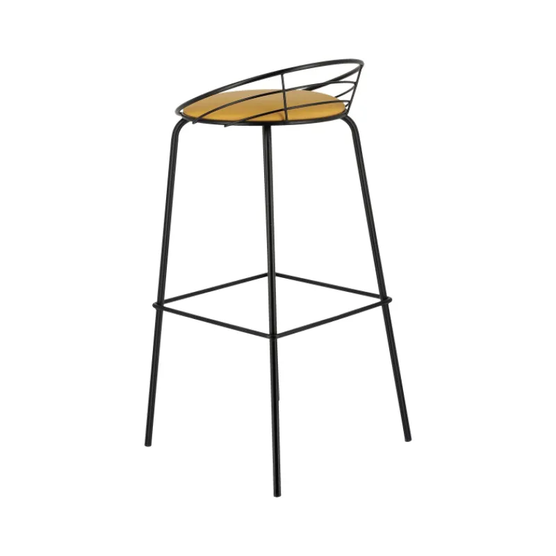 Carrier Yaël ® Tabouret haut français rembourré en métal et simili> Tabouret Hauteur Sur-mesure|Tabouret Snack (assise +/- 65 Cm)