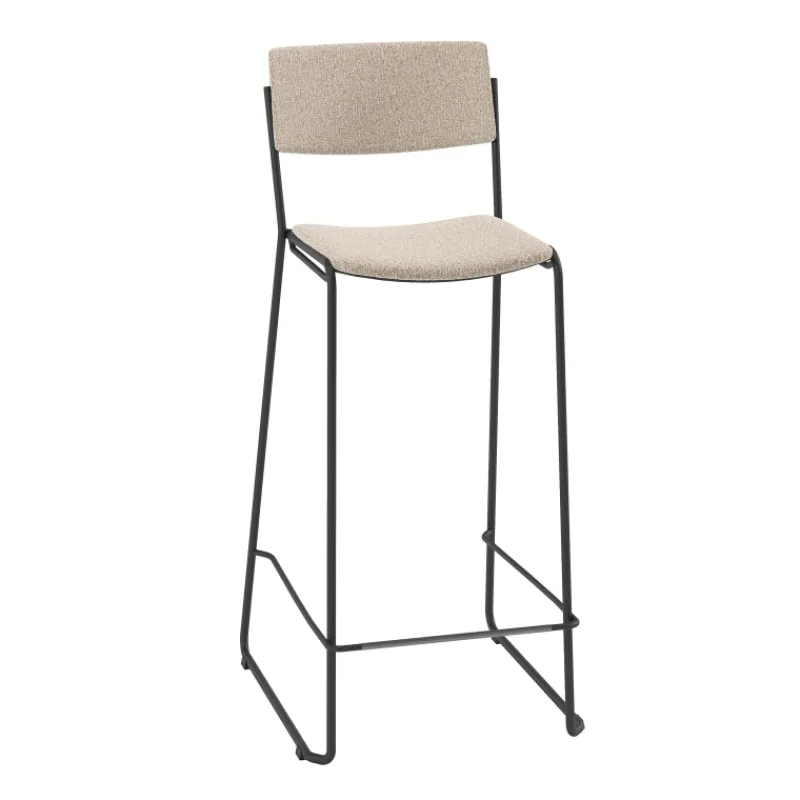 Perfecta Zoom Tabouret de bar moderne et épuré en tissu pieds traîneau> Tabouret Snack (assise +/- 65 Cm)|Tabouret De Bar (assise +/- 80 Cm)