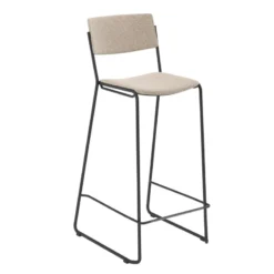 Perfecta Zoom Tabouret de bar moderne et épuré en tissu pieds traîneau> Tabouret Snack (assise +/- 65 Cm)|Tabouret De Bar (assise +/- 80 Cm)