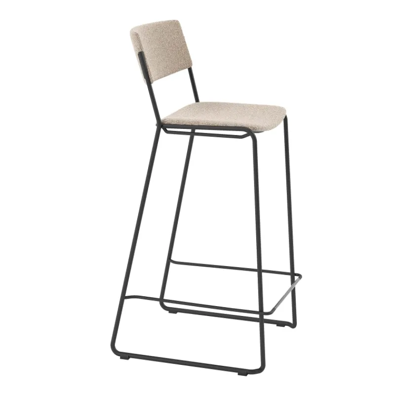 Perfecta Zoom Tabouret de bar moderne et épuré en tissu pieds traîneau> Tabouret Snack (assise +/- 65 Cm)|Tabouret De Bar (assise +/- 80 Cm)